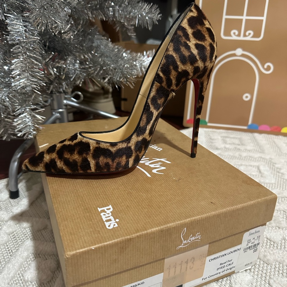 Christian Louboutin leopard heels , never worn comes with box and everything